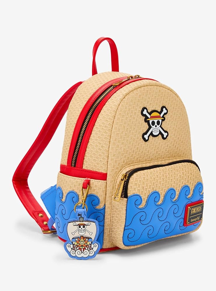 Amazon.com: Loungefly One Piece Waves Textured Mini Backpack